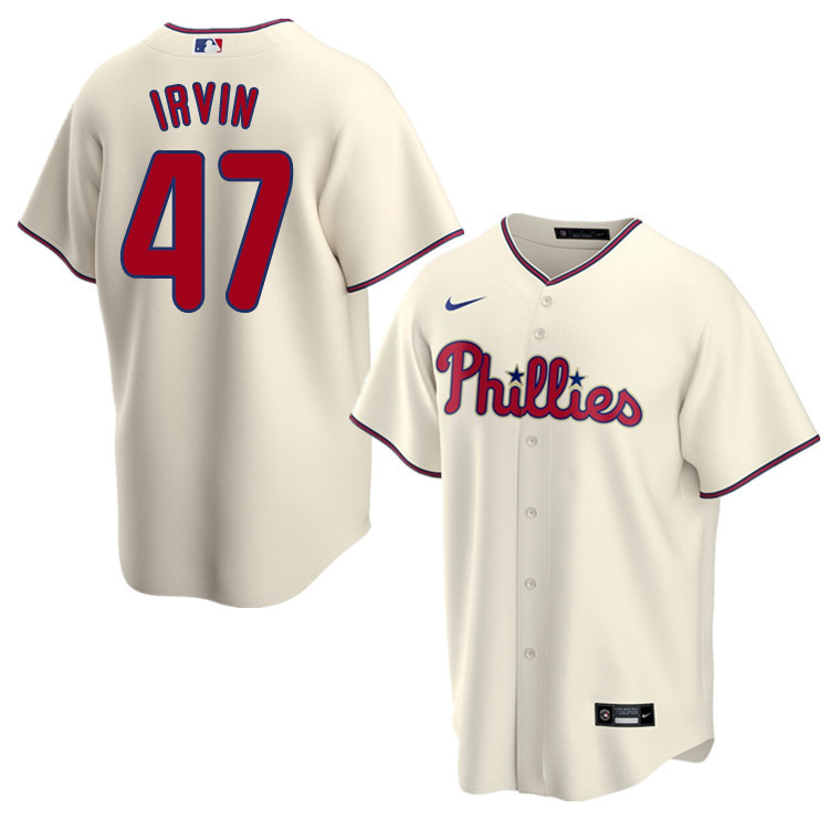 Nike Men #47 Cole Irvin Philadelphia Phillies Baseball Jerseys Sale-Cream